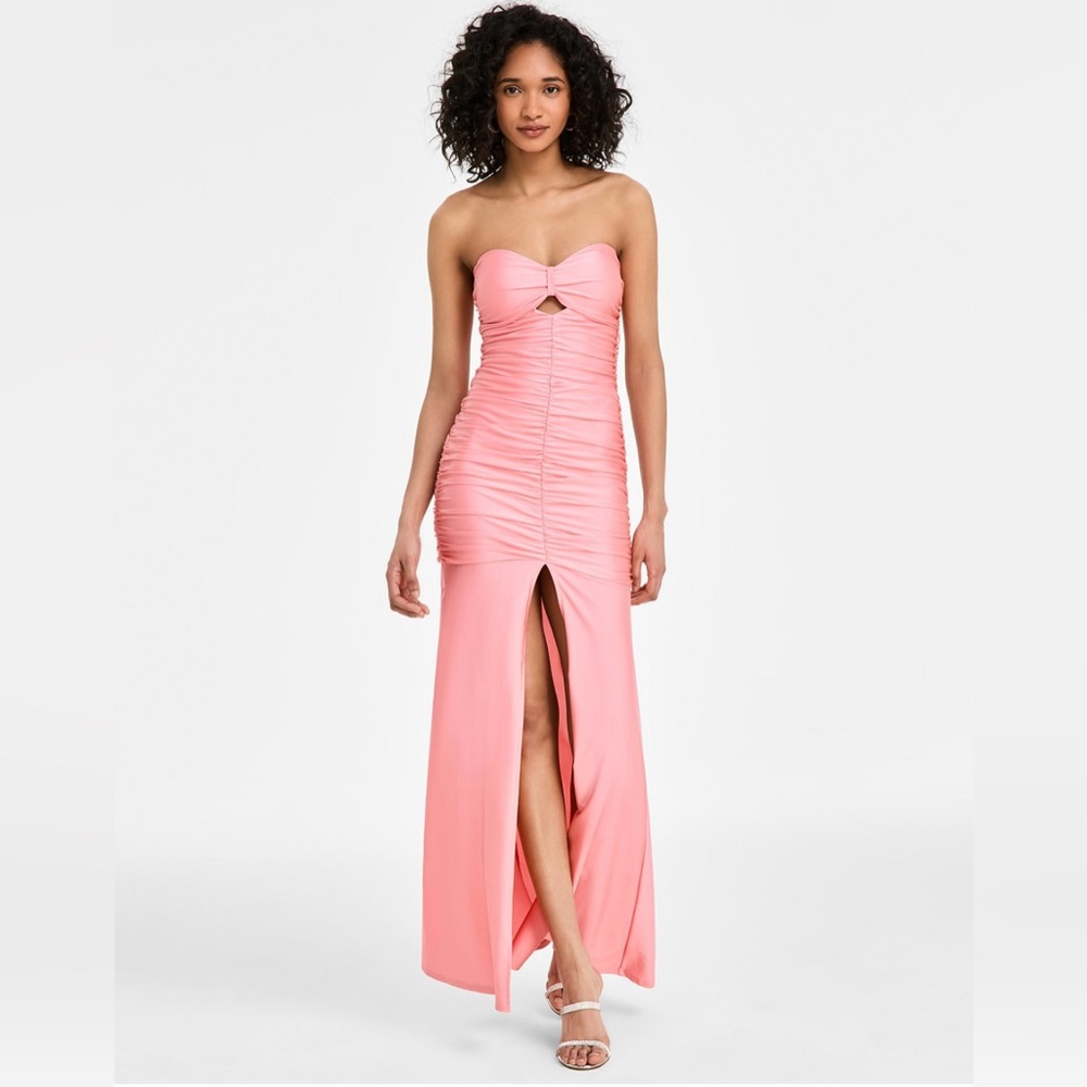 Emerald Sundae Strapless Pink Dress